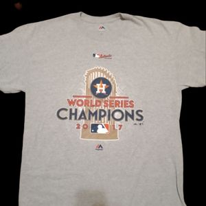Houston Astros World Series Champion on field shirt.